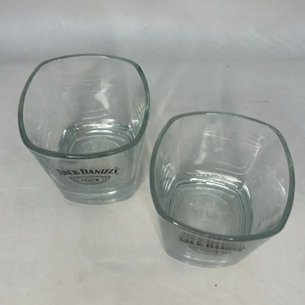 Jack Daniel’s Old # 7 Brand Rocks Glass Stamp Bottom 8 Oz 3 1/2 In Tall 3 In Top